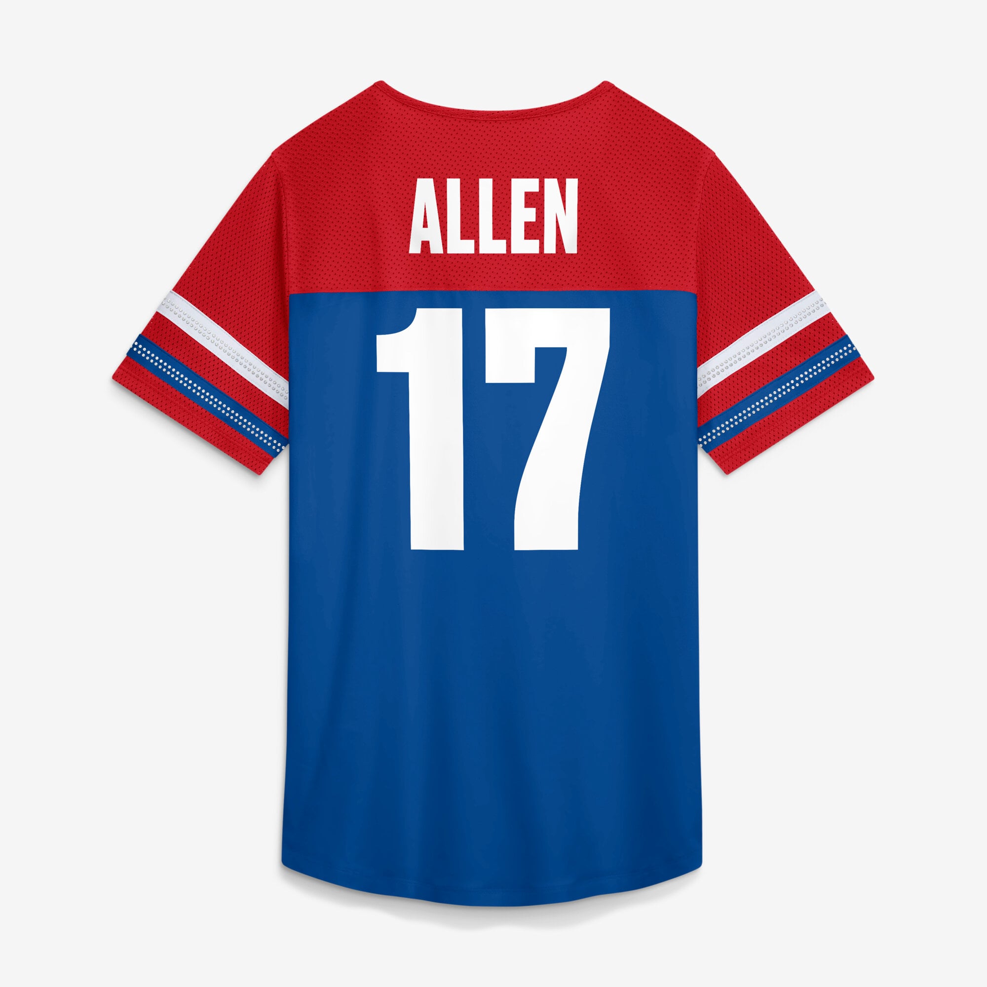 Women's Fanatics Josh Allen Royal Buffalo Bills Curl Route Athena Lace-Up Name & Number Shirt
